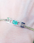 Emerald and diamond bracelets