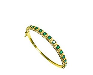 Real emerald bangle bracelet