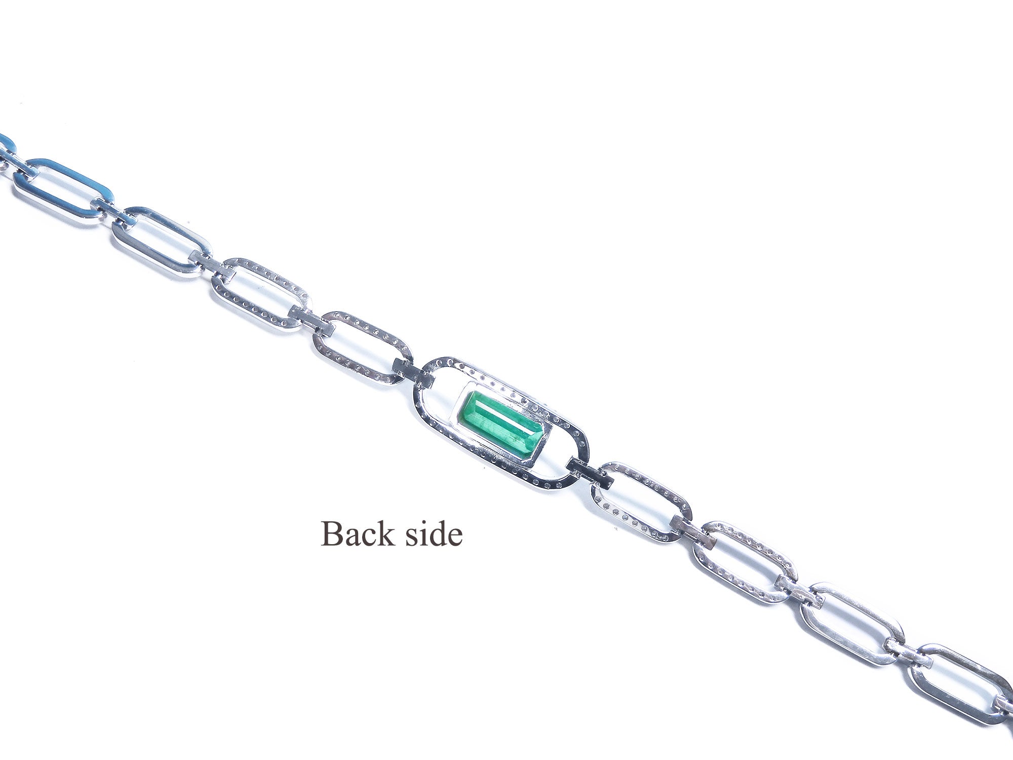 Emerald and diamonds Paper clip bracelets