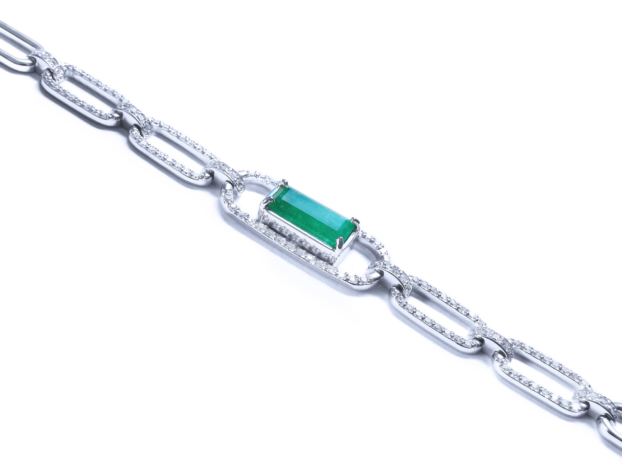 May&#39;s birthstone Paper clip emerald bracelets