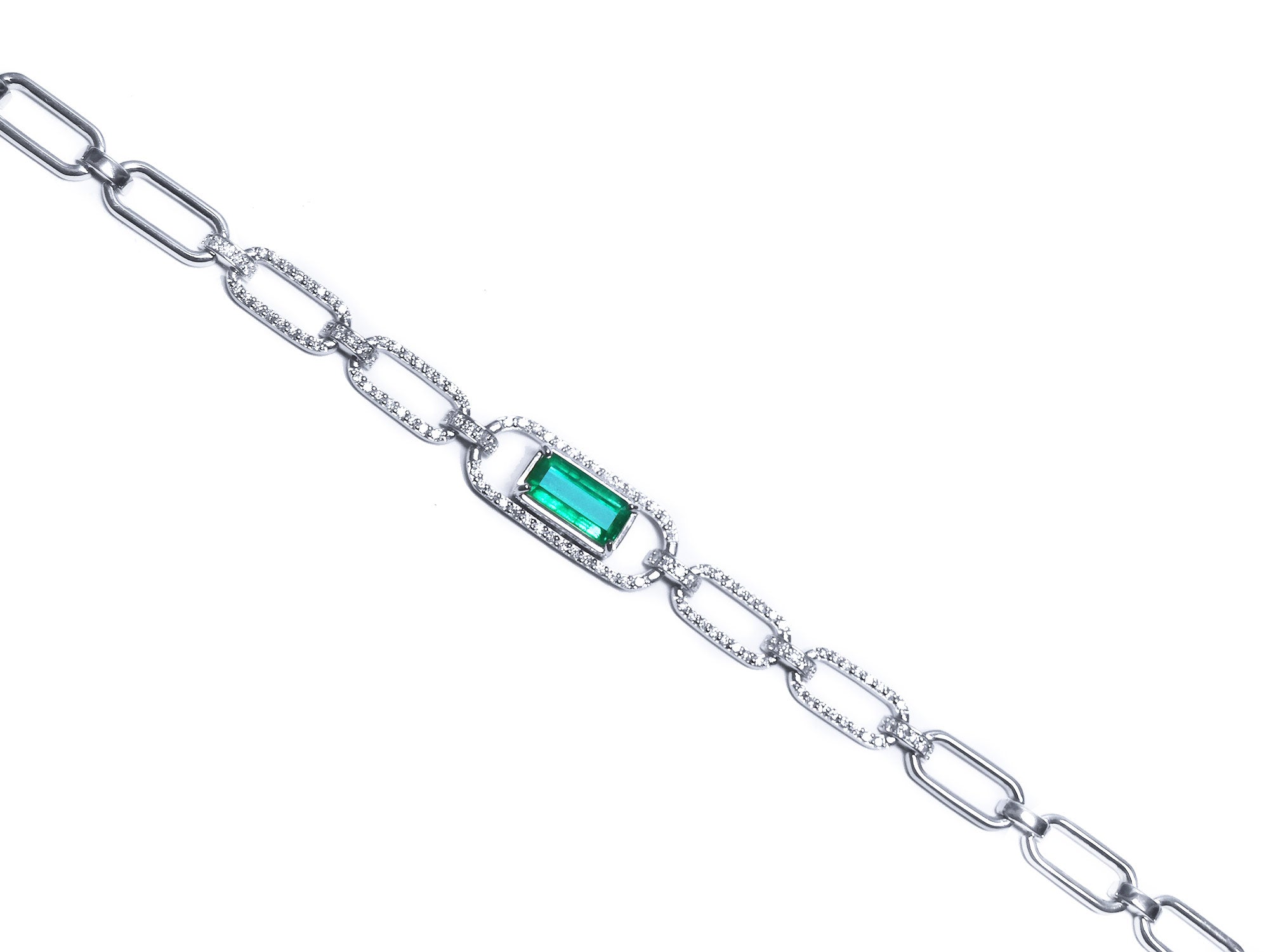 Genuine Paper clip emerald bracelet for sale in USA