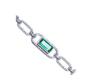Muzo emerald and diamond bracelet