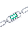 14K Solid gold emerald bracelet