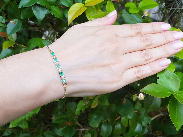 Real Colombian emerald bracelet for sale