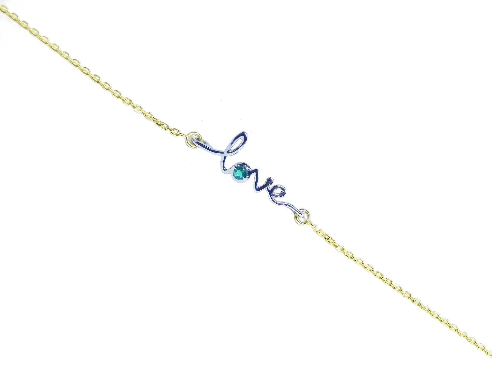 14k love emerald bracelet