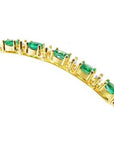 Deep green Colombian emeralds bracelet