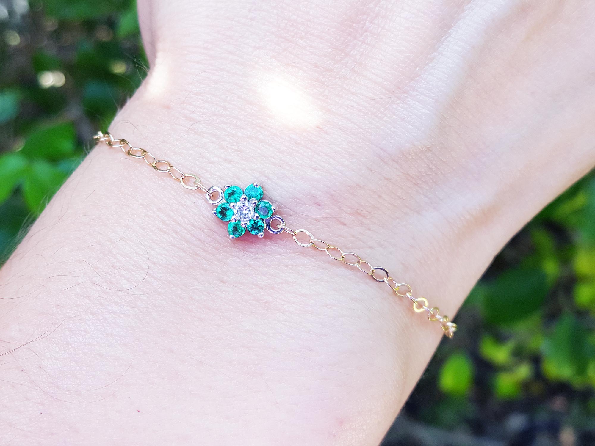 Colombian emerald cluster bracelet
