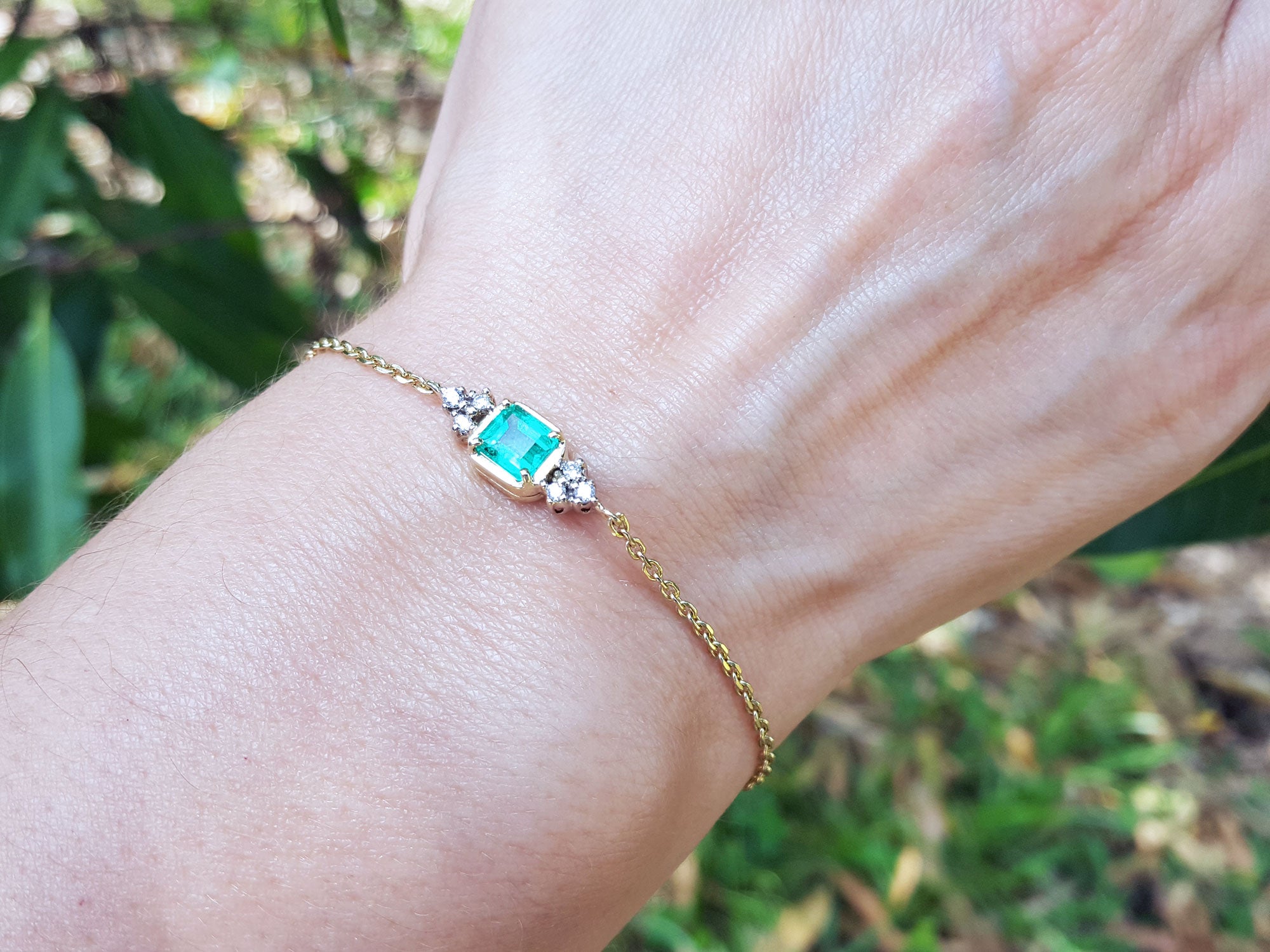 Yellow gold Emerald bracelet
