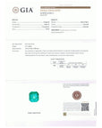 A GIA Emerald Report card page showing certification details for a 4.91 carat loose emerald, including a small inset photo of the gemstone near the bottom.