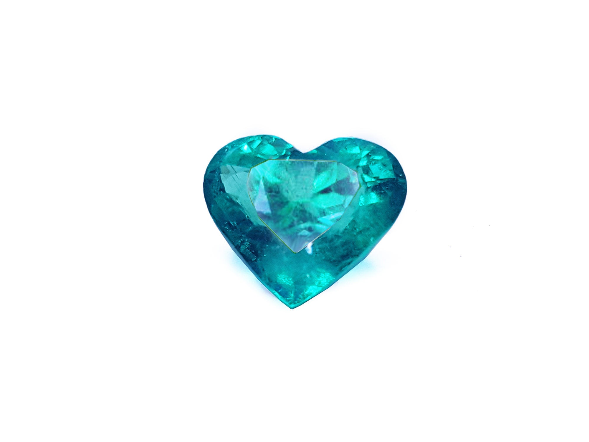 GIA certified heart loose Colombian emerald