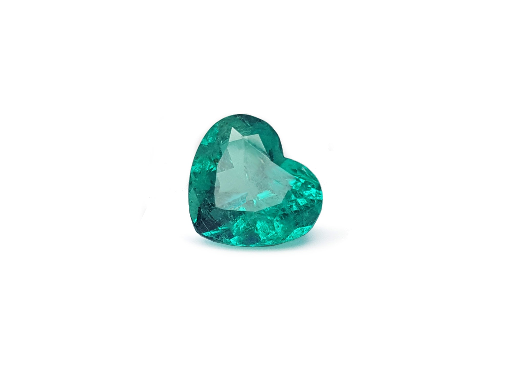 Heart cut loose Colombian emerald 