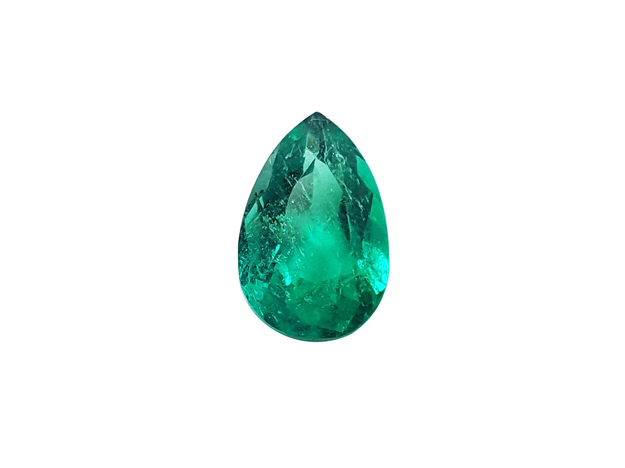 Natural pear shaped Colombian emerald
