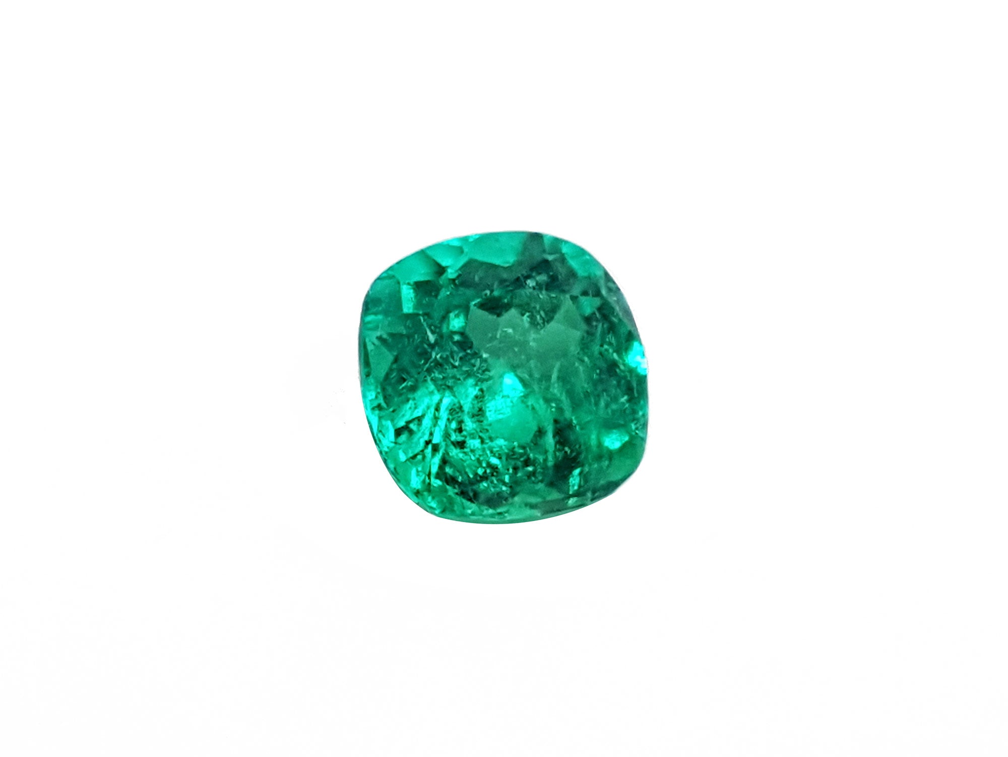 cushion cut loose Colombian emerald