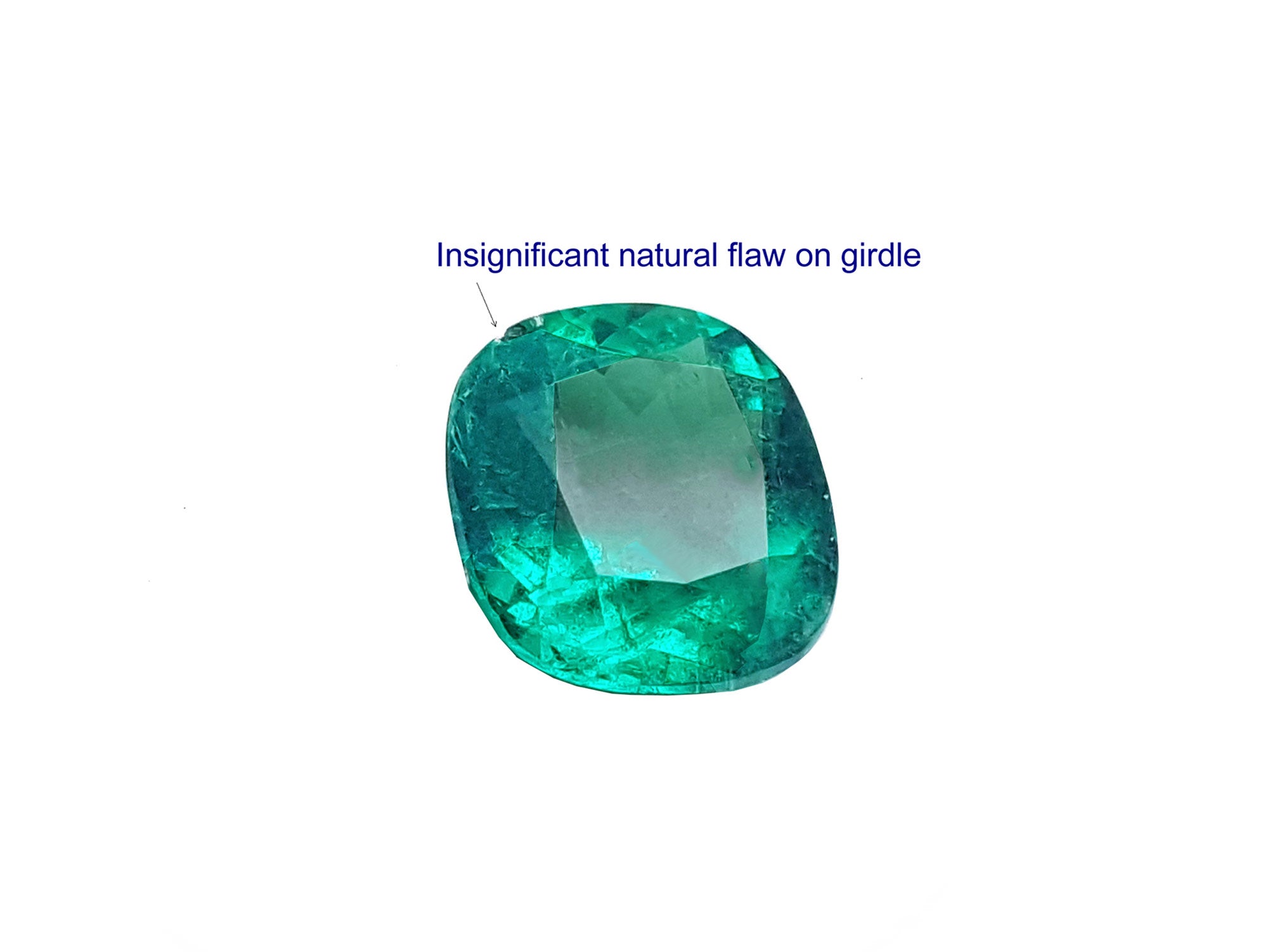Natural cushion cut emerald certified
