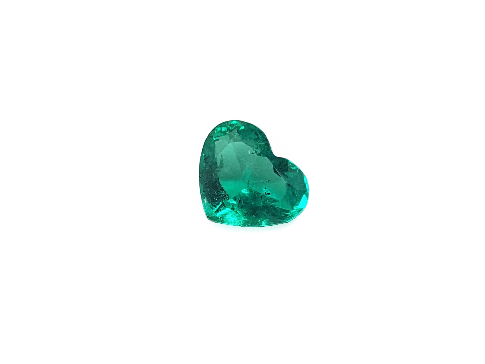 Loose natural emerald heart cut