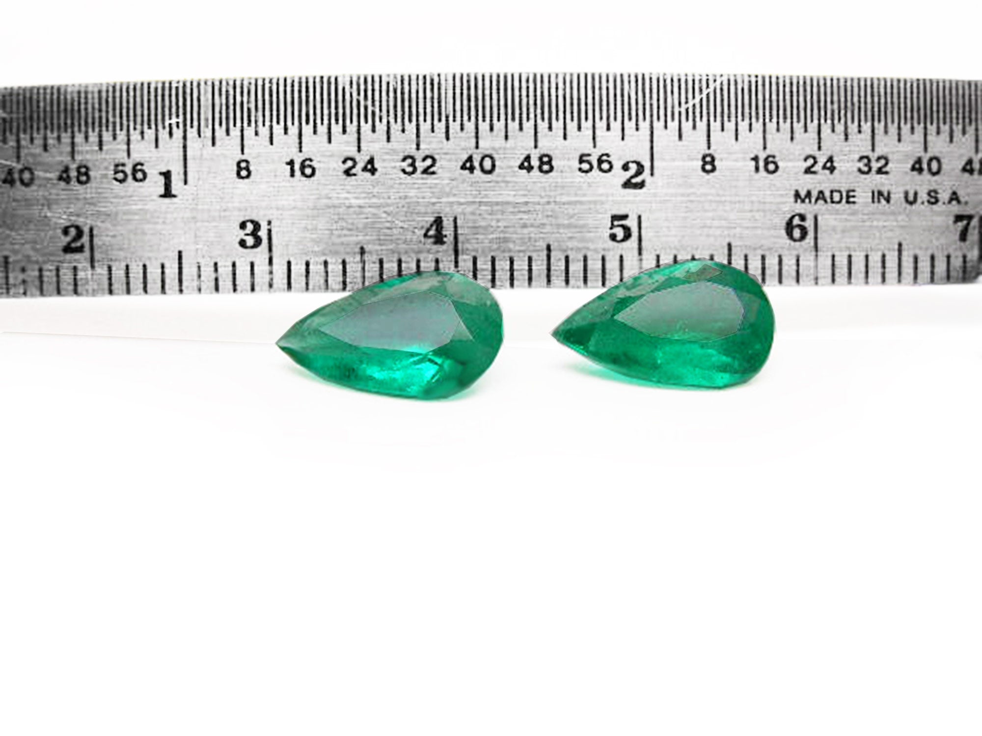 Natural matched pair emeralds for earrings
