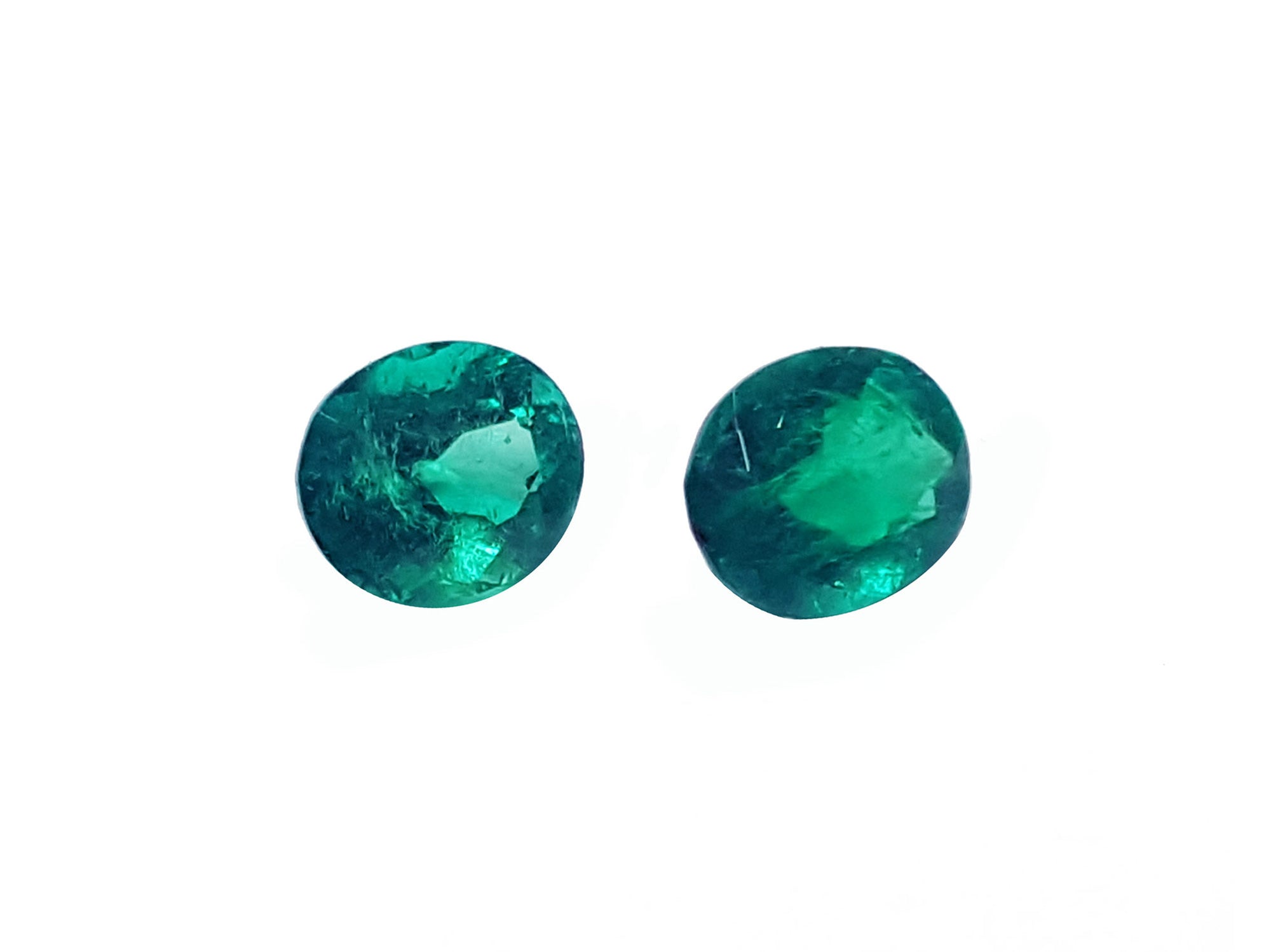Natural loose Colombian emeralds matched pair set 