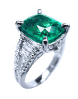 White gold emerald ring