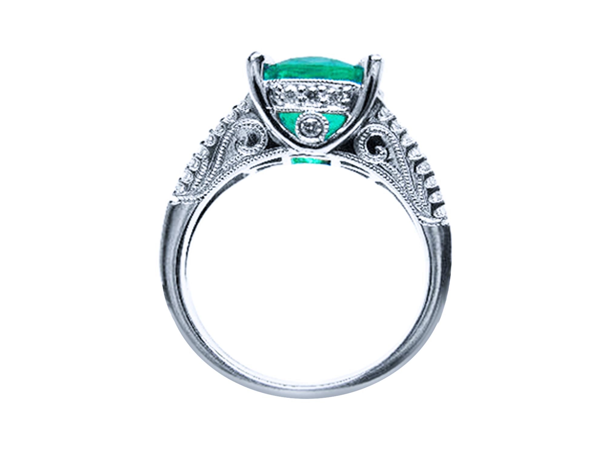Genuine emerald ring
