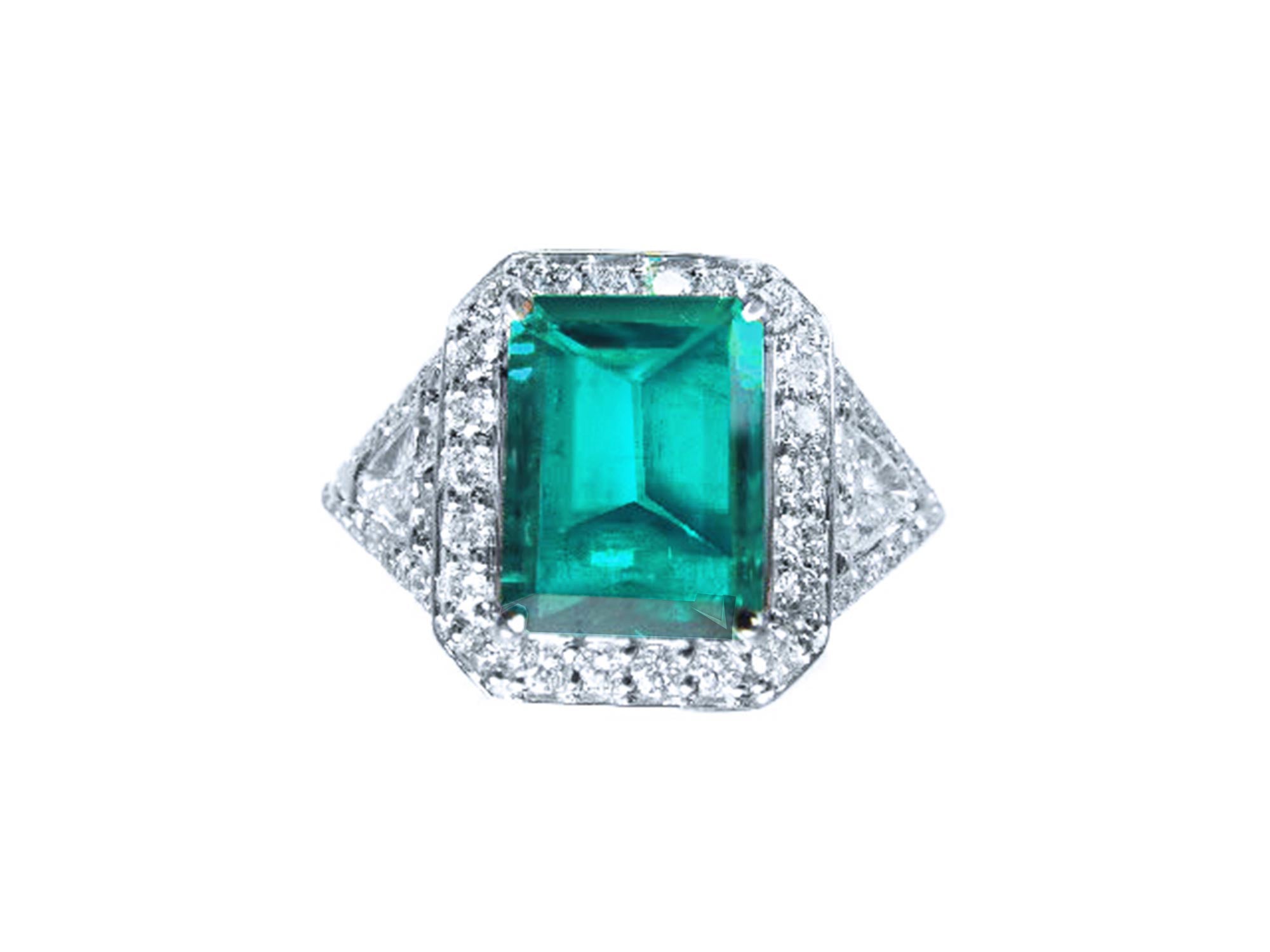 Anillo con esmeralda colombiana certificada para mujer 3.98 ct. 