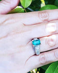 Regalo para el dia de las madres anillo con esmeralda