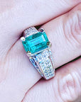 Authentic Colombian emerald ring