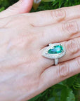 Pear shaped emerald rings