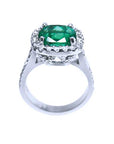 Real emerald engagement ring
