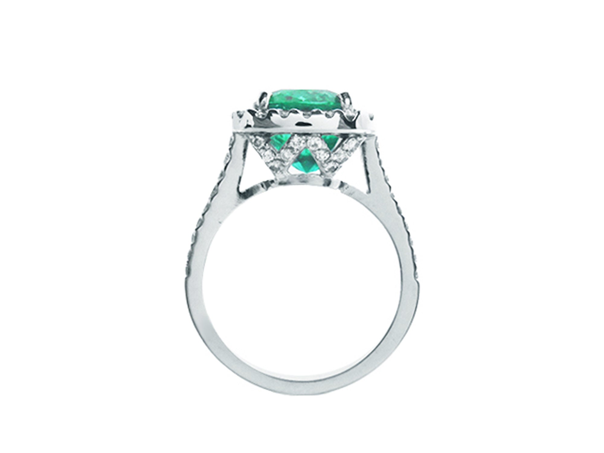 14k white gold emerald ring for women
