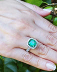 Women’s emerald and gold rings