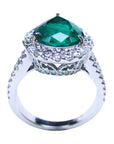 Anillo con genuina esmeralda colombiana certificada
