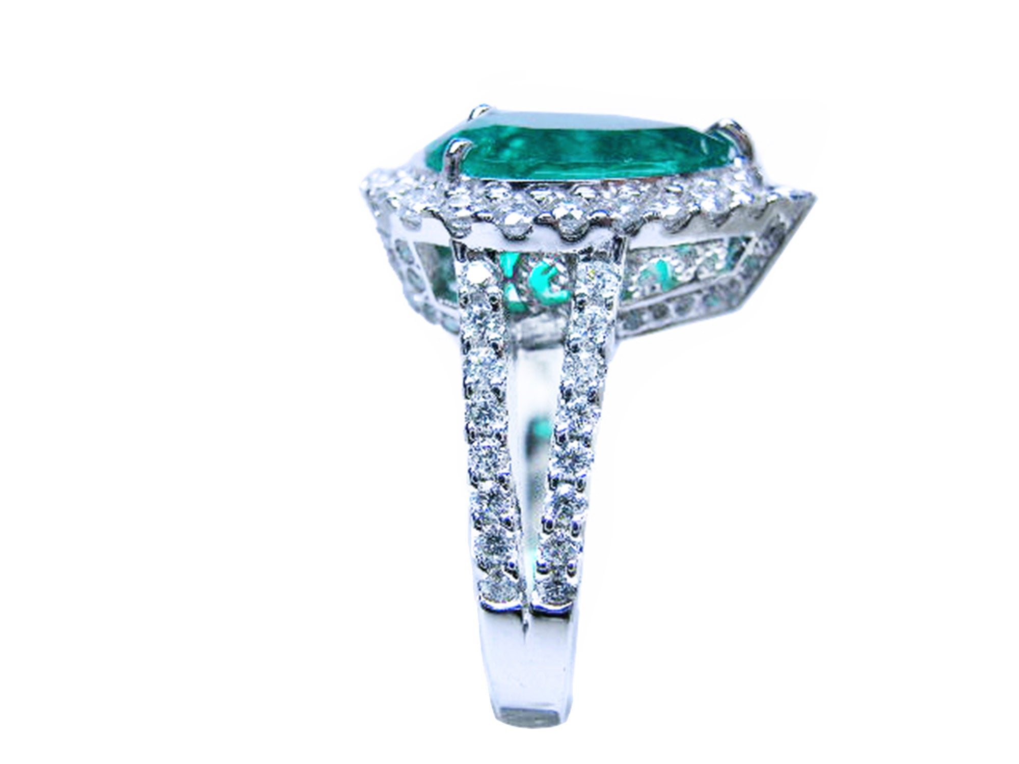 Genuina esmeralda colombiana en anillo para damas