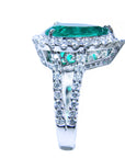 Genuina esmeralda colombiana en anillo para damas