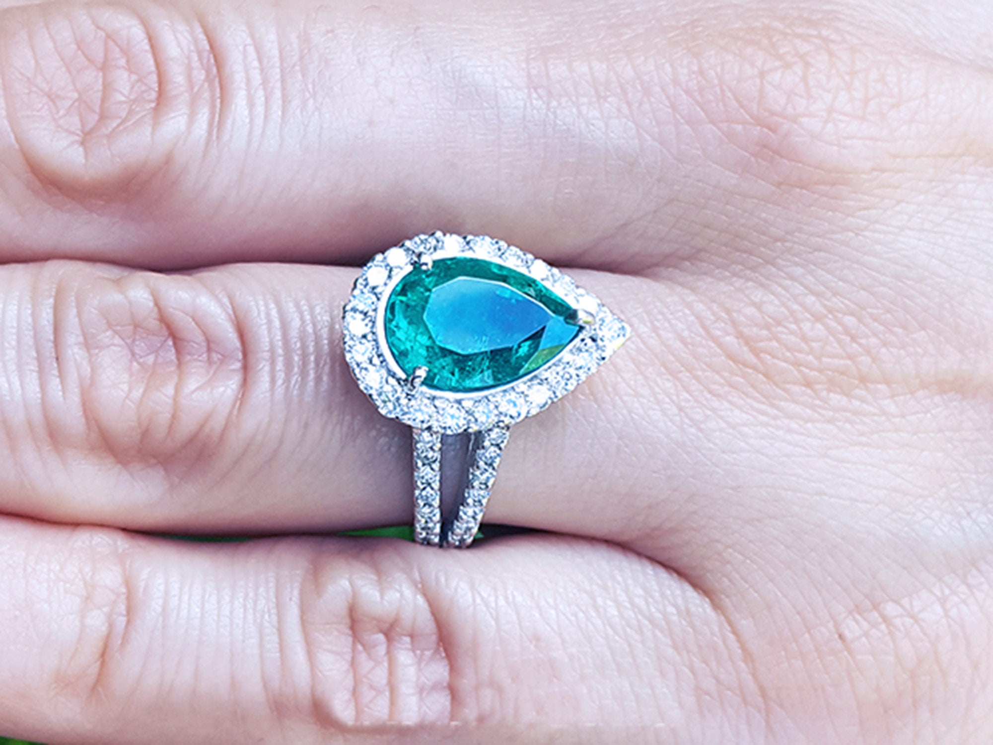 Brides' emerald engagement rings