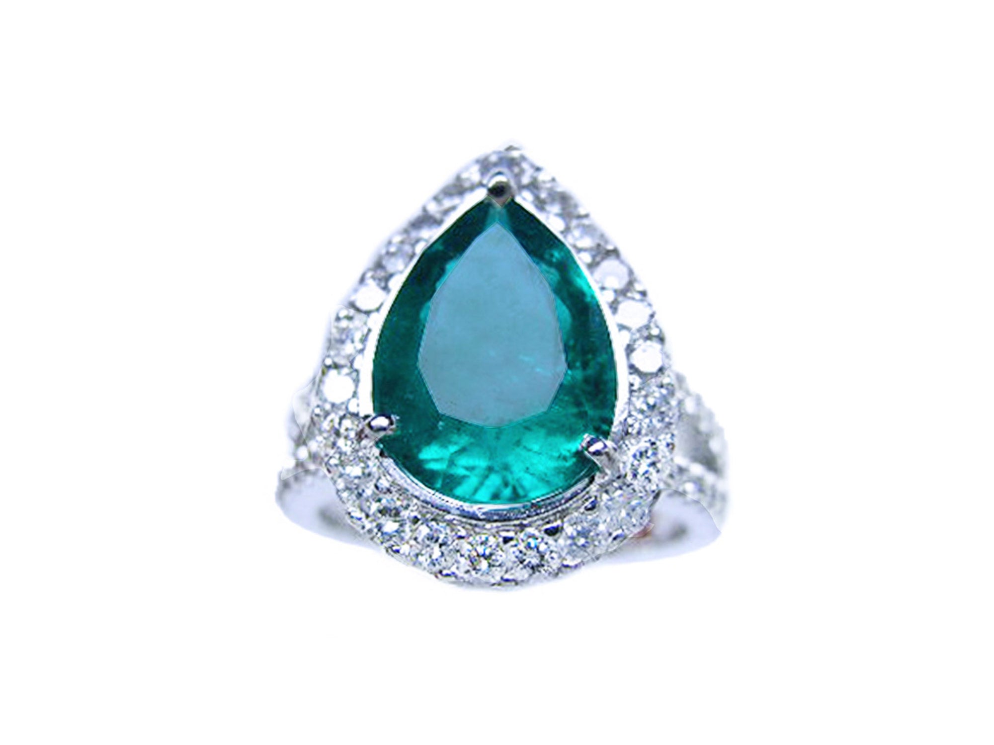 Ladies emerald ring engagement