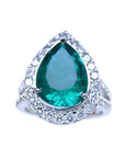 Anillo de compromiso con esmeralda certificada