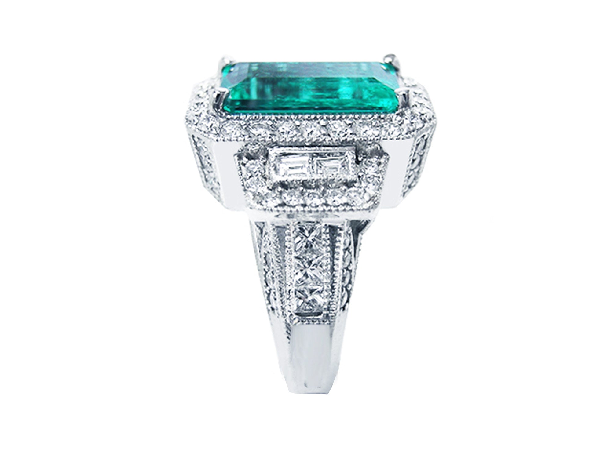 Brides May birthstone emerald ring