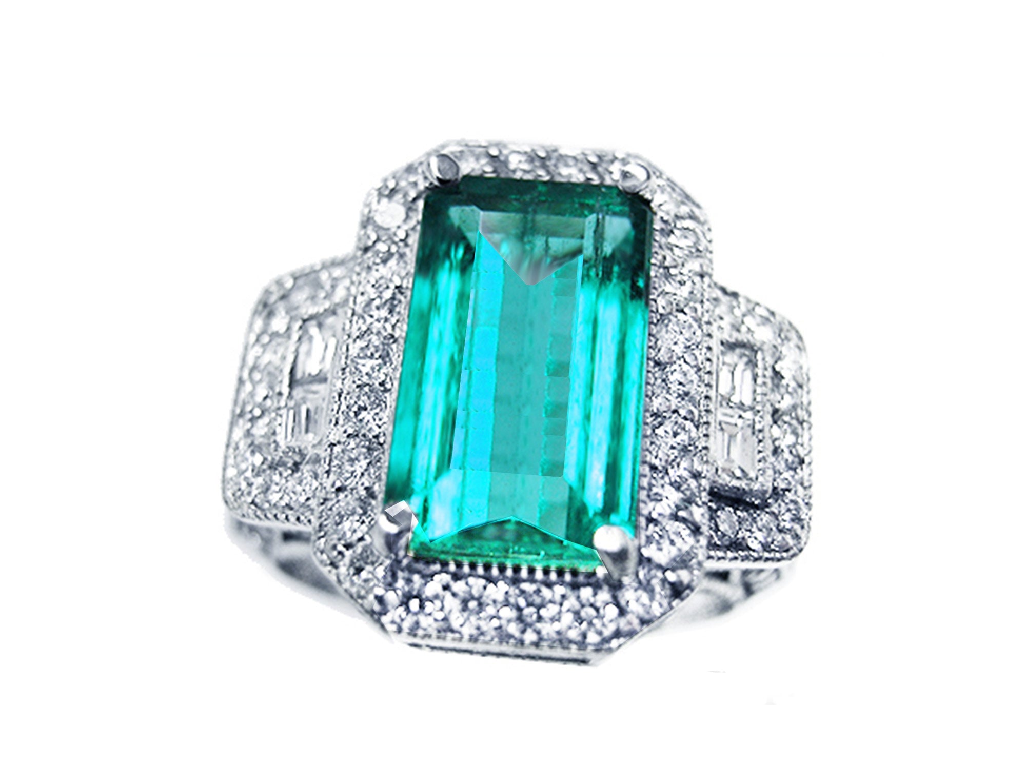 Natural emerald ring for women