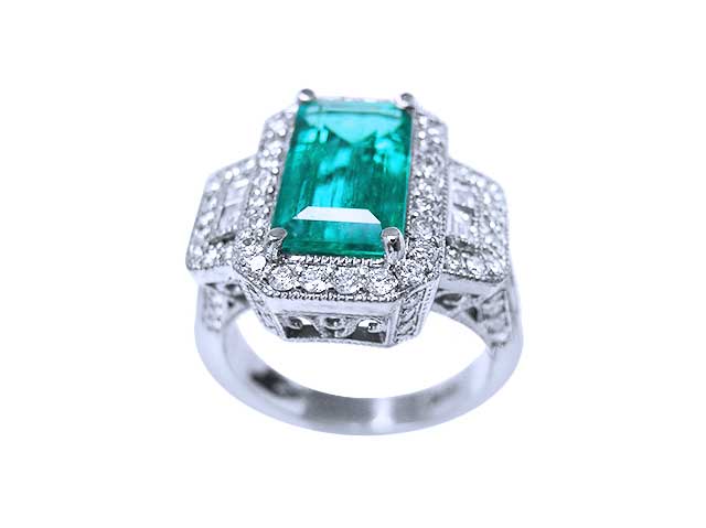 3.00 ct. Natural Colombian Emerald Ring for Women - 18k