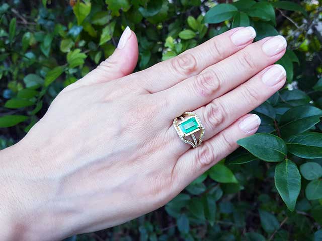 Emerald May Birthstone Engagement ring