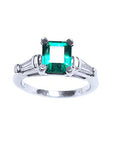 Emerald-cut real emerald rings for sale