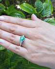 14K Solid gold emerald engagement rings