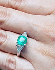 Emerald gold engagement rings for woman