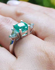 Genuine Colombian engagement emerald rings