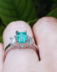 Emerald-cut ladies emerald ring