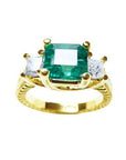 Ladies real emerald and diamond rings for sale