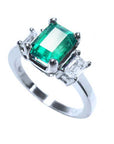 Muzo emerald three stone ring for sale