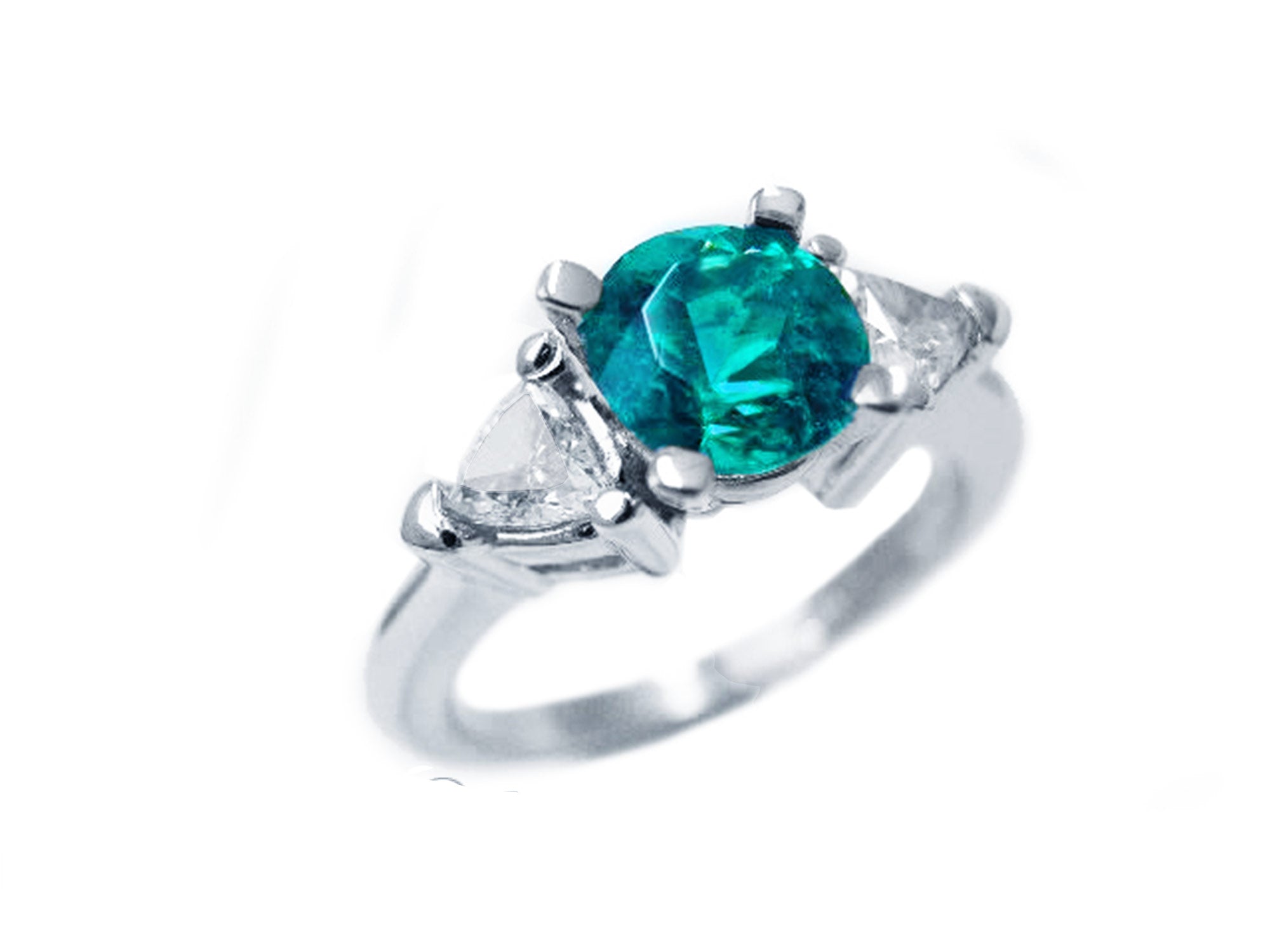 Natural emerald ring round cut