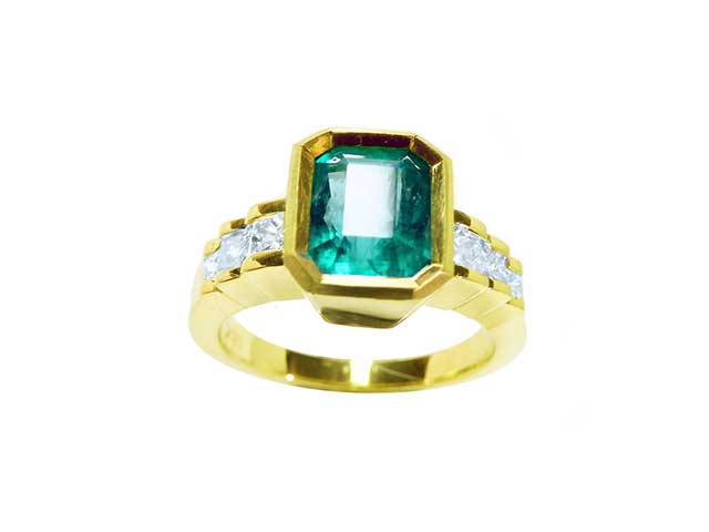 Authentic Colombian emerald ring fine jewelry