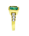 18K Solid gold emerald engagement rings